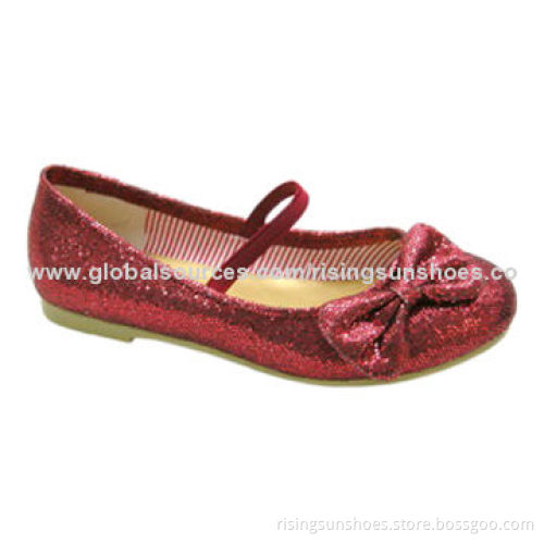 Casual fashionable shoes for children, girl, with cute bow design, elastic band at instep
